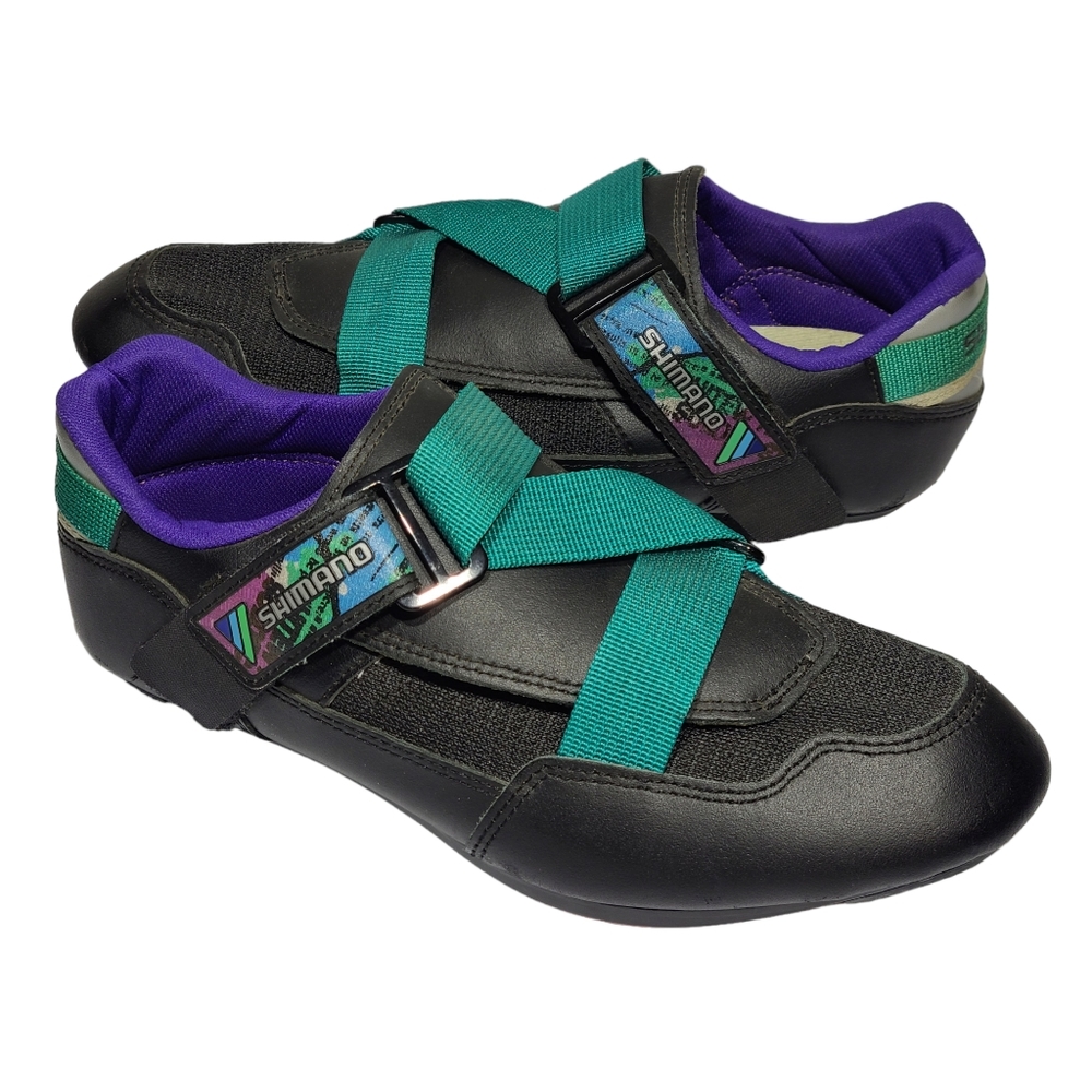 VTG 1990s Mens Size 42 US 8-8.5 Shimano SH-R070 Road Bike Shoes SPD Cleats